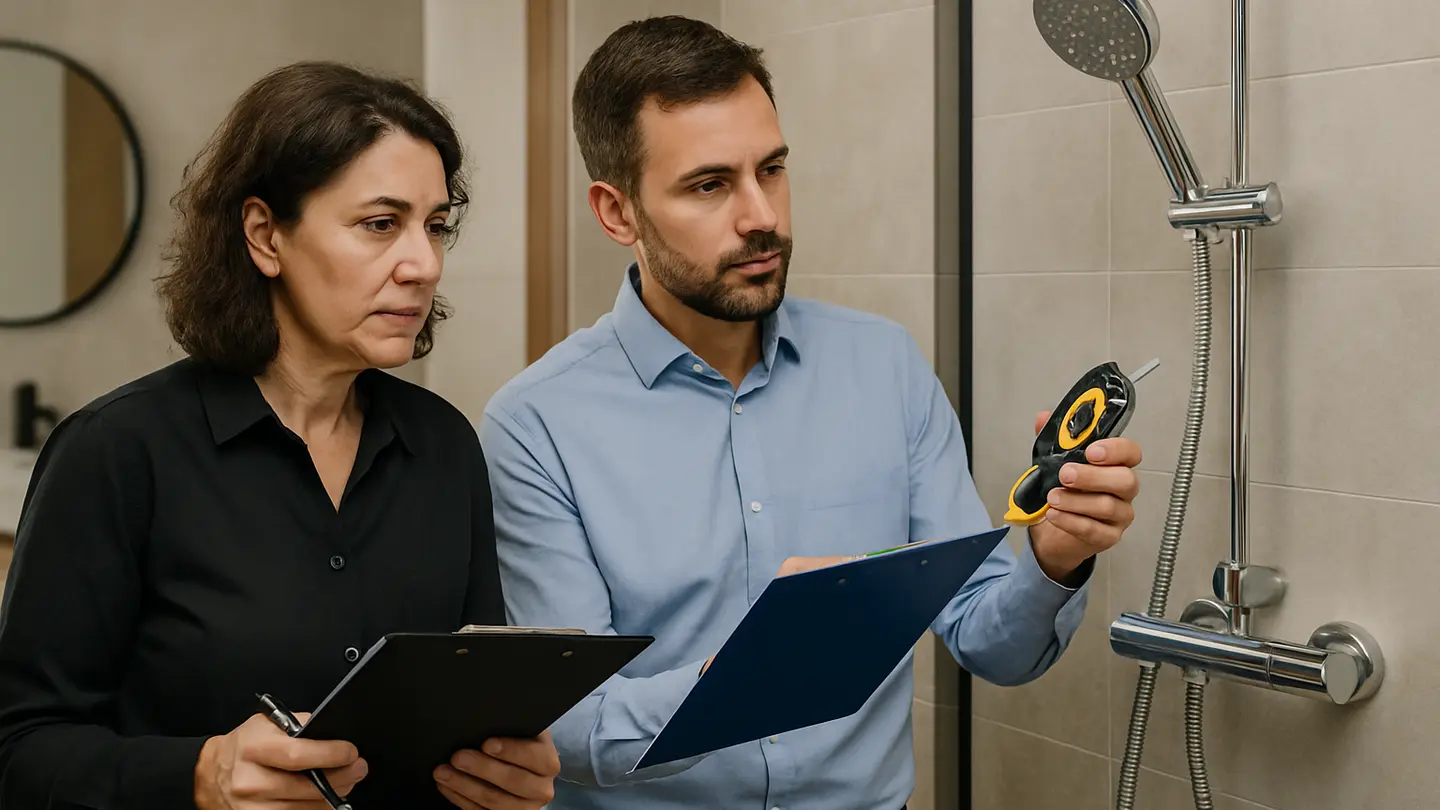 factory audit vs product inspection shown in a realistic professional bathroom or product-review setting